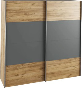 Szekrény tolóajtóval, tölgy artisan/grafit , GABRIELA NEW
