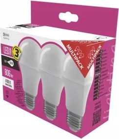 3 db-os Led izzó szett A60 8,5W-60W E27 neutral Emos