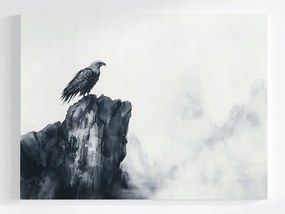 Vászonkép Canvas Madár Sas Hegyek Szikla Természet B&amp;w 100x75