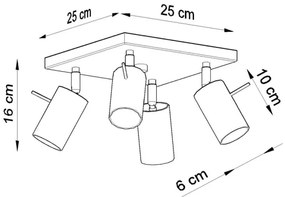 Sollux SL.0452 - Mennyezeti spotlámpa RING 4xGU10/10W/230V