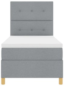 Boxspring Ágy Mattal és LED Fény Szürke 90x190 cm Szövet