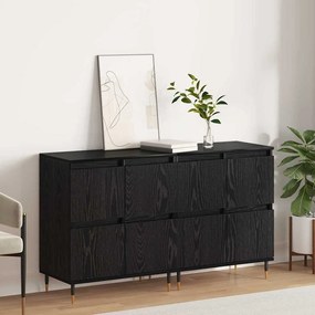 Oldalszekrények 2 pcs Musta tammi 120 x 35 x 70 cm Faanyag
