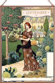 Eugène Grasset - Septembre üvegkép, falikép