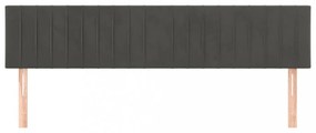 2 db sötétszürke bársony fejtámla 100x5x78/88 cm