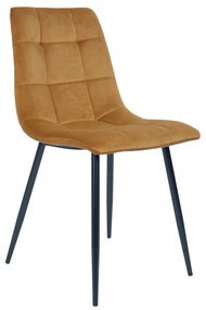 Middelfart design szék, mustársárga bársony