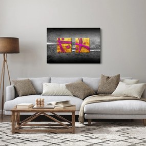 Fekete alapon színes négyzetek képe (90x60 cm)