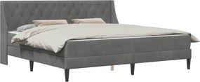 vidaXL Ágykeret matraccal Falra szerelhető 2 pcs Sötétszürke Bársony