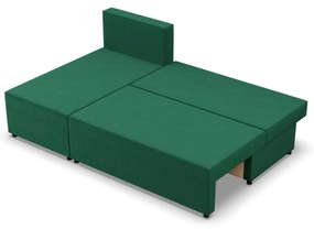 Nobu sarokkanapé, bársony, univerzális oldal, zöld