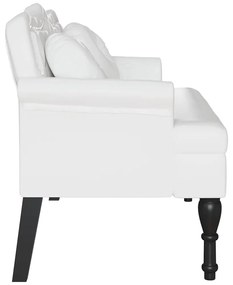 vidaXL Chesterfield Pad párnával Fehér 120,5 x 65 x 75 cm Műbőr