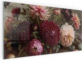 Elegáns edzett üveg kályha alátét Virágos csokor részletgazdag