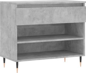 vidaXL betonszürke szerelt fa cipőszekrény 70x36x60 cm