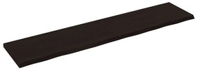 sötétbarna kezelt tömör tölgyfa fali polc 180 x 40 x (2-4) cm