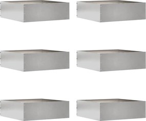 vidaXL Fűszegélyezés 6 pcs Ezüst 40 x 40 x 13 cm Rozsdamentes acél