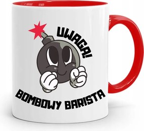 Barista Kávézó Bögre Piros, fényképes nyomattal