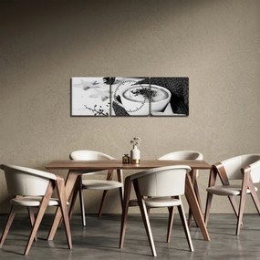 Kép - Téli cappuccino (órával) (90x30 cm)