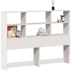 fehér tömör fenyőfa fejtámla tárolóval 140 cm