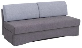 Kárpitozott, karfa nélküli, kihúzható háromszemélyes kanapé mindennapi alváshoz PAUL szürke