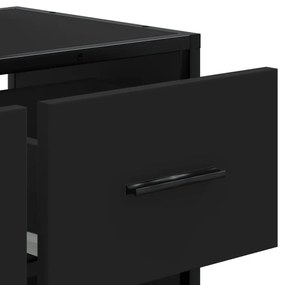 fekete szerelt fa és fém TV-szekrény 60 x 31 x 39,5 cm