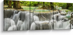 Vízesések képe (órával) (90x30 cm)