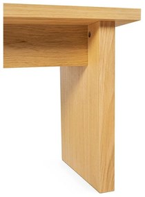 Natúr színű dohányzóasztal tölgyfa dekoros asztallappal 60x120 cm Stripe – Woodman