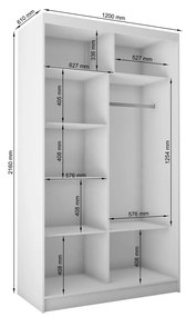 Finezja Gardróbszekrény (120 cm) Sonoma tölgy / Fekete