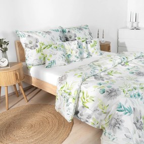 Goldea pamut ágyneműhuzat deluxe - eucalyptus virágok 140 x 200 és 70 x 90 cm