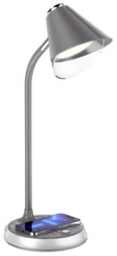 Immax 08972L - FINCH LED asztali lámpa, 9W, 12cm, szürke/krom, dimmelhető