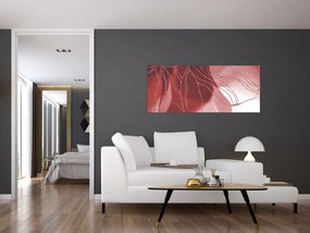Kép - Piros absztrakt virág N⁰1 (120x50 cm)