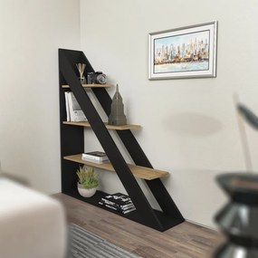 Pisagor könyvespolc, fekete-tölgy, 120 cm