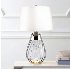 Elstead LENA-TL-S-SMOKE-OWSS-LED Asztali lámpa LENA 1xE27/60W/230V+1xGU10/7W fehér