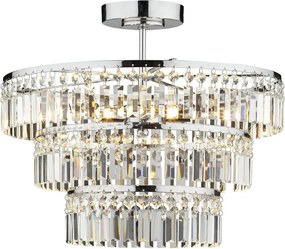 DAR LIGHTING ROW5450 ROWENNE Kristály Mennyezeti Lámpa Csiszolt Króm G9 IP20