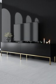 TV szekrény Lord - Black, Gold