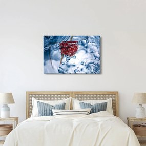 Kép - málna részlete a vízben (90x60 cm)