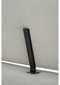 Világosszürke kárpitozott franciaágy ágyráccsal 180x200 cm Odette – Scandic