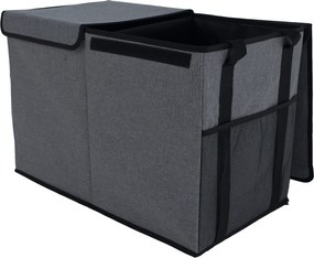 Összecsukható tároló doboz, szürke/fekete, DETER