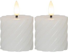 Flamme Swirl Antique 2 db fehér LED viaszgyertya, magasság 7,5 cm - Star Trading