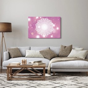 Egy mandala képe rózsaszín háttérrel (90x60 cm)