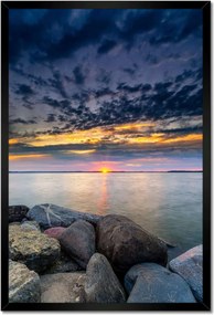 Poszterek keretben 40x60 Sziklák Tenger Naplemente