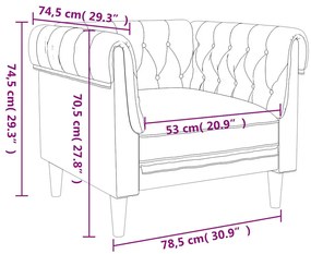 tópszínű szövet Chesterfield kanapé