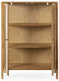 Natúr színű tálalószekrény tölgyfa dekorral 90x126x40 cm Ceci – MOME