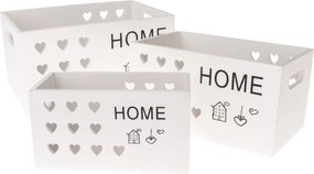 Dekoratív fa tárolódoboz készlet 3 db-os - Dakls