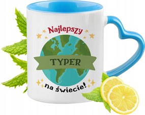 Typer Kék Bögre Szív Alakú Füllel Ajándék