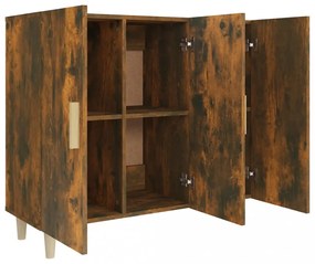 füstös tölgy színű szerelt fa tálalószekrény 90 x 34 x 80 cm