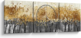 Kép - Arany fák (órával) (90x30 cm)