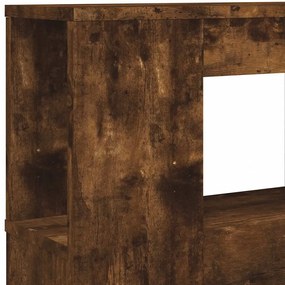 füstös tölgy színű szerelt fa LED-es fejtámla 200x18,5x103,5 cm