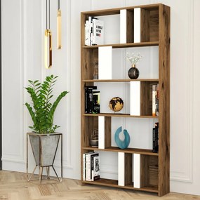 Lima White and Walnut könyvespolc