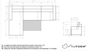 Világosbarna kinyitható tárolóhelyes moduláris sarokkanapé (bal oldali) Lulu – Miuform