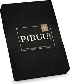 Gumis Jersey Lepedő 160x200 cm Pamut Fekete Szín Minőség