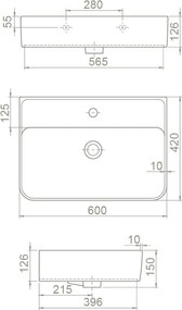 CeraStyle HERA - PULTRA ültethető - Top Counter - porcelán mosdó - MATT BÉZS - 60 x 42 cm