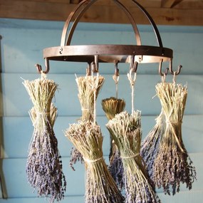 Öntöttvas fűszernövény szárító, 8 akasztóval, 42 cm átmérőjű